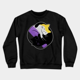 Nonbinary Eternal Yin Yang Cat Crewneck Sweatshirt